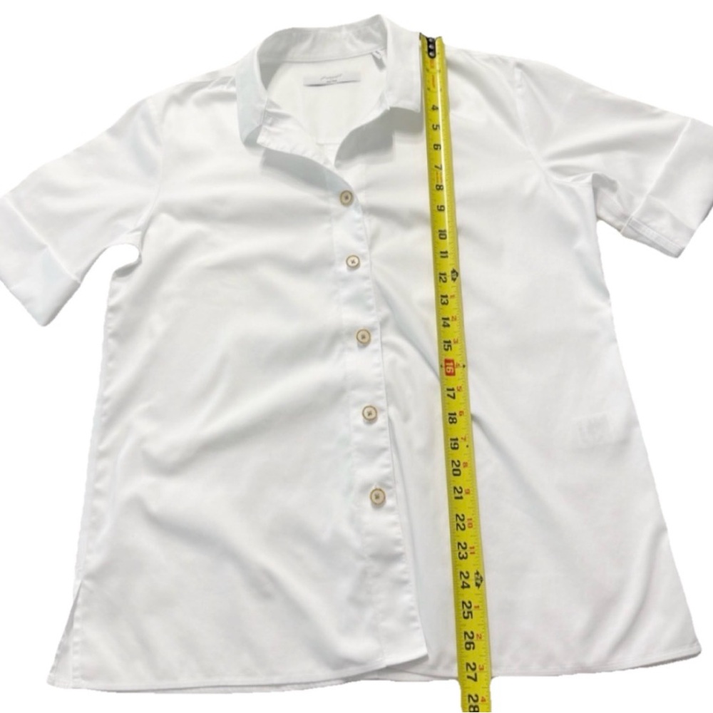 Foxcroft White Non-Iron Short Sleeve Button Down Shirt Size 6 - Picture 7 of 8